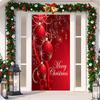 Christmas Door Stickers Hanger Banner Decor Background Cloth Merry Christmas Door Decoration for Home Party