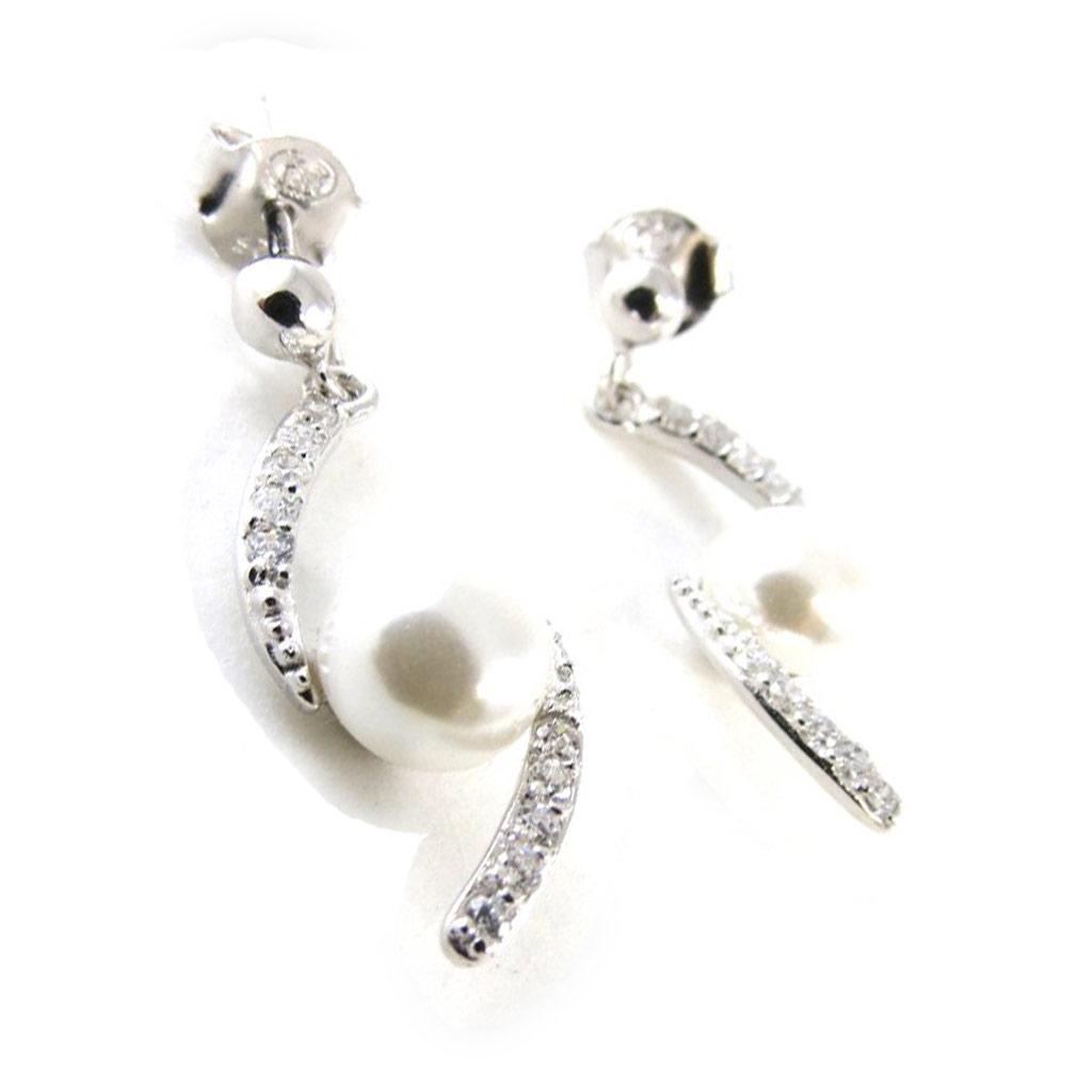 Les Trésors De Lily [I9852] - Silver Earrings 'Sissi' Silver White (rhodium-plated) - 25x10 Mm