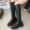 Fashion New Style Women Knee High Boots Fashion Knight Long Booties Square High Heels Autumn Winter Warm Short Plush Shoes Zapatos Mujer