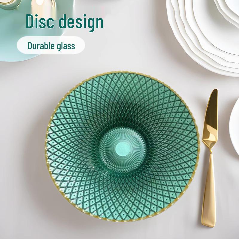 European High-Footed Glass Fruit Bowl - Large Capacity Candy & Dried Fruit Plate for Living Room