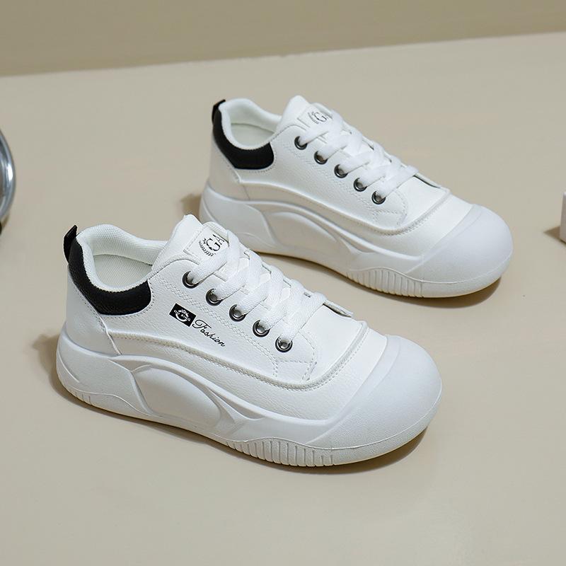 Белые женские туфли, весенние новые студенческие корейские модели, модные универсальные туфли на платформе, весенне-осенняя повседневная обувь H109