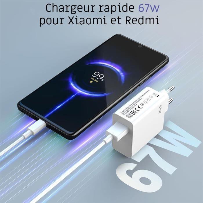 67W USB Fast Charger for Xiaomi Redmi Note 14 13 12 4G-5G, Redmi Note 12 Pro 4G-5G, Note 12 Pro Plus - Ultra Fast Charging