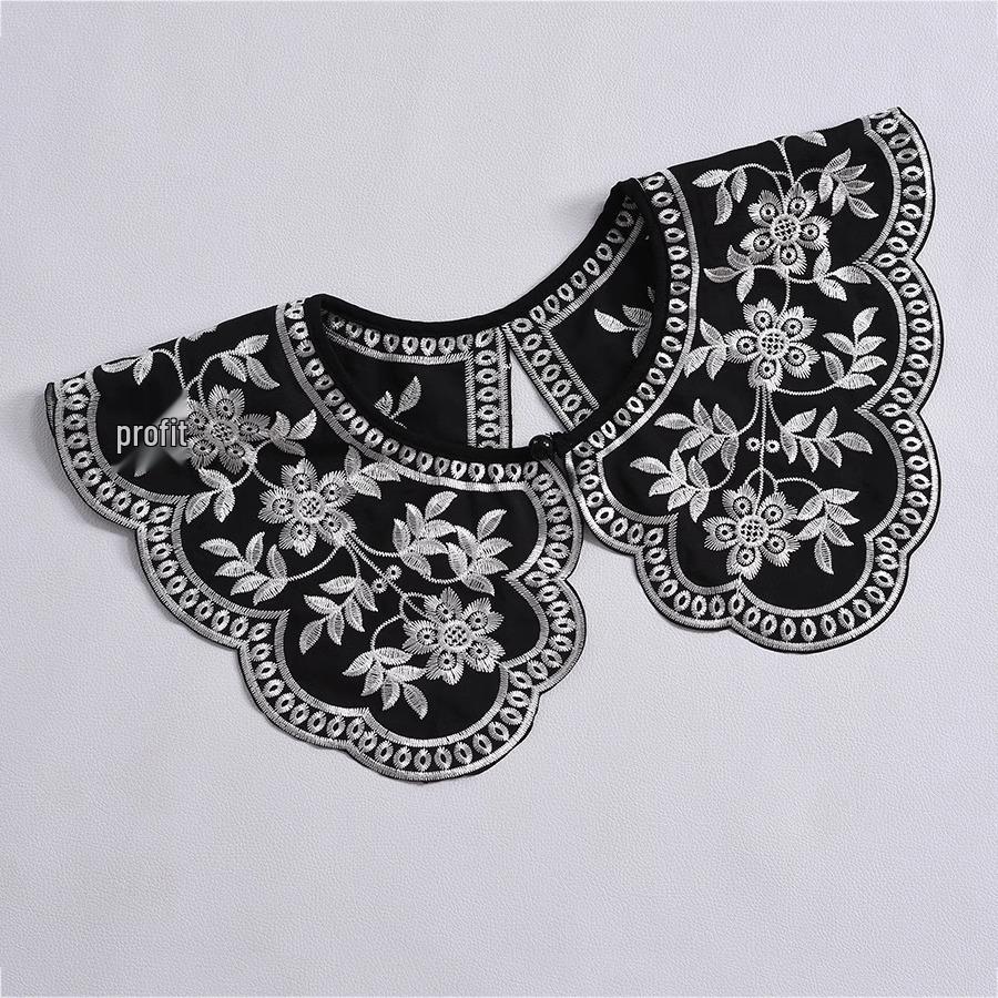 Белая шаль с кружевной отделкой и воротником Питер Пэн - Женский милый модный аксессуар