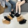 2024 Women's Genuine Leather Snow Boots: Short, Warm Bread Style Cotton Footwear with Plus Velvet