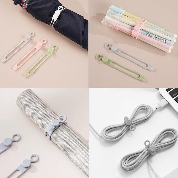 10/20/30PCS Cable Storage Mobile Phone Cable Winder Earphone Clip Charger Cord Organizer Management Multifunctional Silicone Wire Cord Fixer Holder