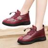 Mom Leather Fur Moccasins Women Sport Sneaker for Elderly Female Soft Warm Comfortable