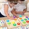 Children Montessori Wooden Toy Arrow Direction Color Sensory Matching Game Logical Thinking Toddler Early Education Puzzle Board
