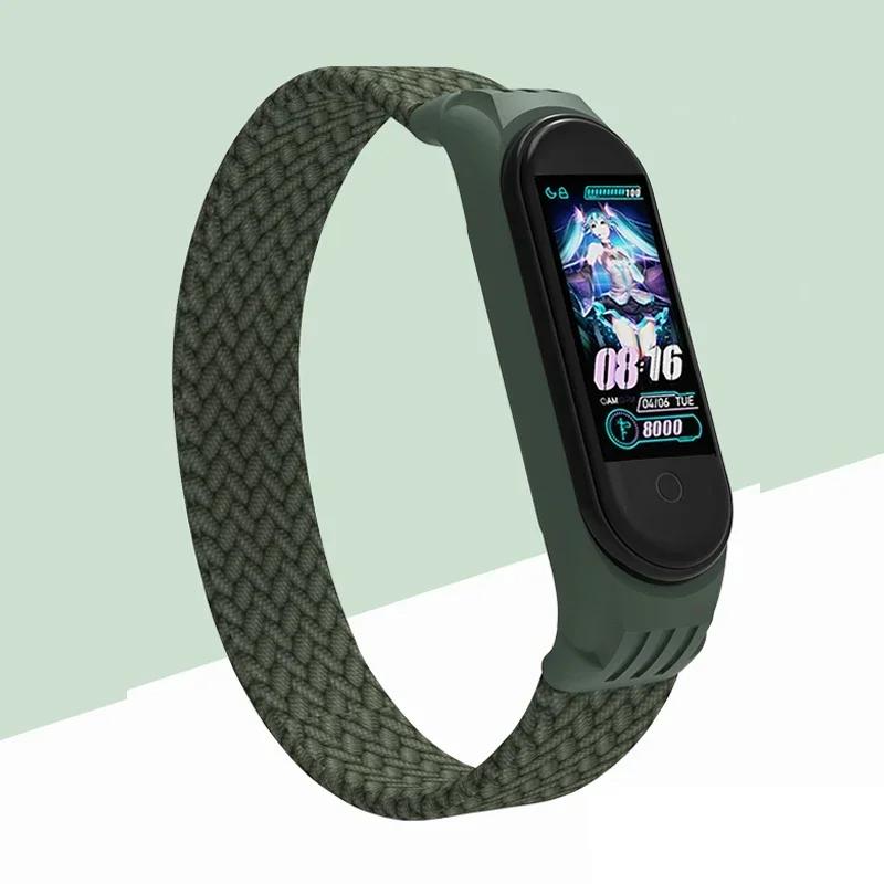 Bracelet for Xiaomi Mi Band 6 7 Strap Nylon Braided Solo Loop Pulseira Bracelet Miband5 Wristband Belt Correa Mi Band 5 4 3 6 7