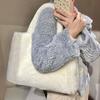 Korean Style Faux Fur Tote Bag Large Capacity Shoulder Handbag Fashion Plush Tote Bag  Women