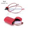 Women Men Blue Light Blocking Folding Reading Glasses with Case Anti-Blue Light Compact Readers Glasses Strength+1.00~+4.00