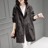 Women's Spring Thin Hooded Jacket Mid-Length Casual Jacket