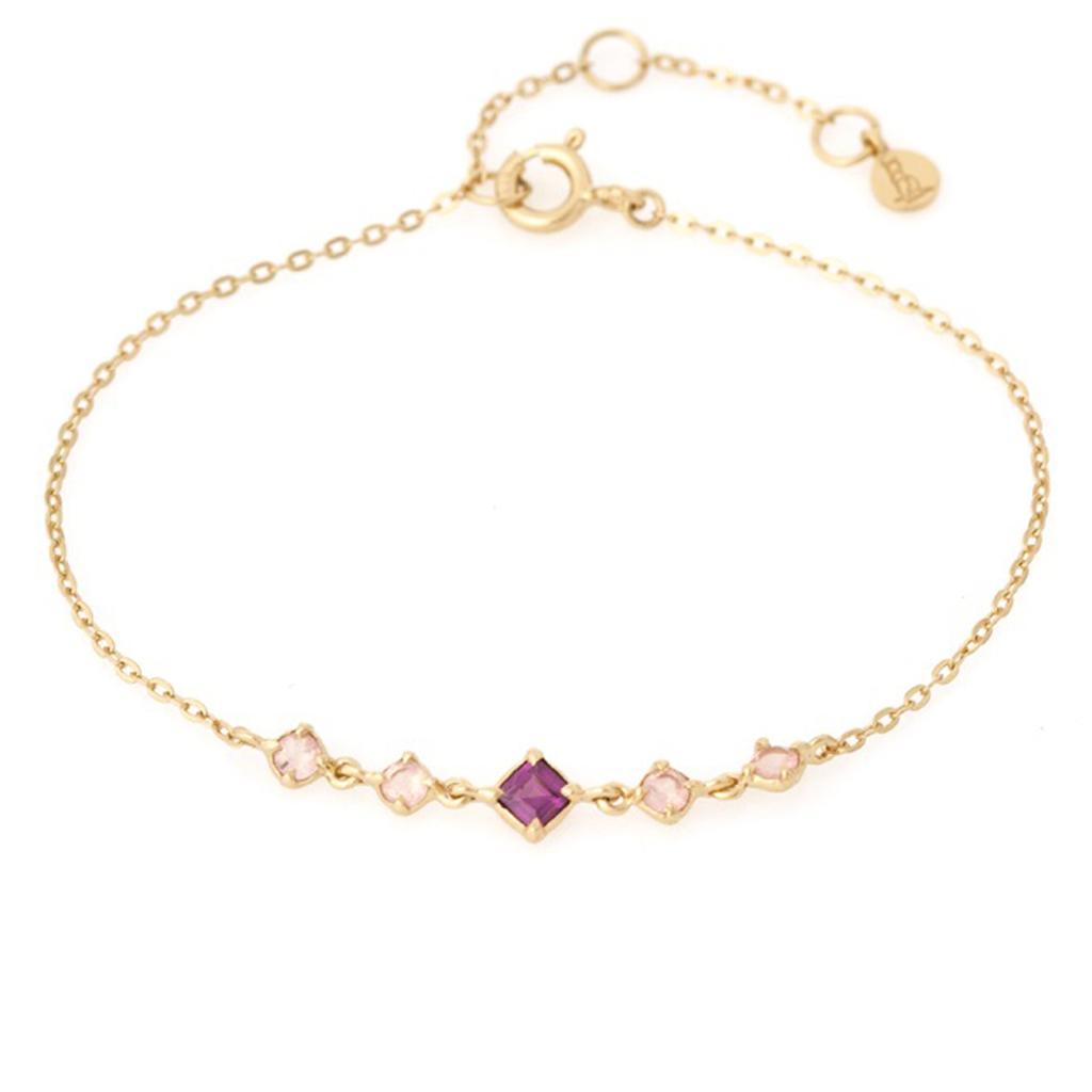 Les Trésors De Lily [R5621] - Silver Bracelet 'Meghan' Purple Rose Gold - 30x5 Mm