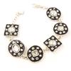[D4255] - Designer Bracelet 'Sissi' Black / White - 2 Cm