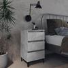 VidaXL Bedside Table with Metal Legs Concrete Grey 40x35x69 Cm