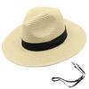 Beach Sun Straw Hat for Women Wide Brim Sun Protection Woven Hat Summer Foldable Packable Roll Up Cap for Travel