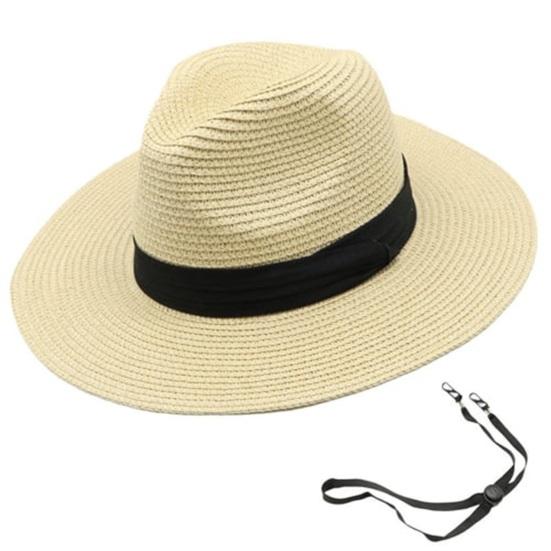 Beach Sun Straw Hat for Women Wide Brim Sun Protection Woven Hat Summer Foldable Packable Roll Up Cap for Travel
