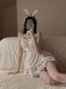 Sexy Game Uniform Pink Cow Girl Costume Set Rabbit Girl Maid Role-playing Sleepwear Internet Famous Style Sleep Dress