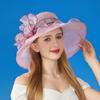 1PC New Sun Protection Mesh Flower Hat Organza Women'S Hat Sun Shade Large Brim Hat French