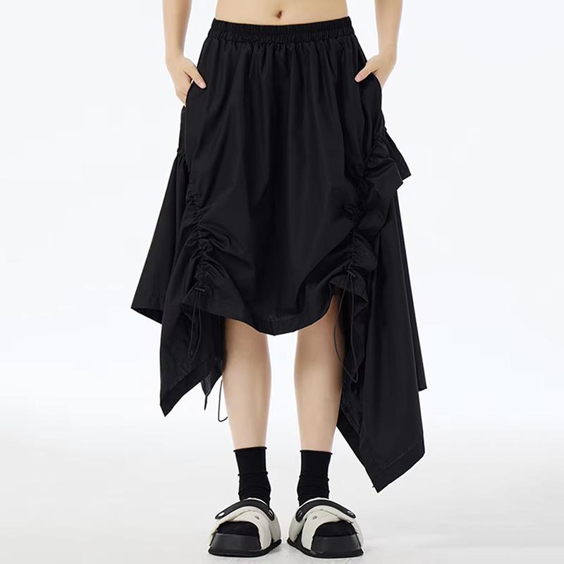 Xitao Asymmetrical Drawstring Loose Skirt HQQ2442