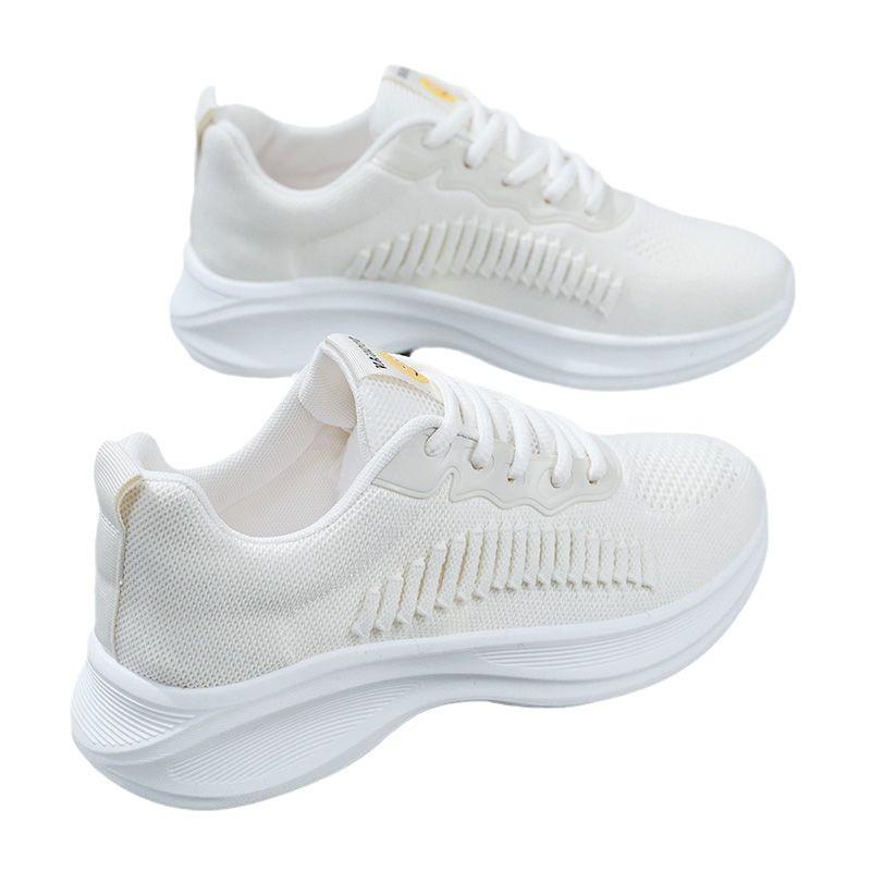 Inner Height-increasing Little White Shoes Women's 2024 New Breathable Casual Versatile Thick-soled Thin Sports Dad Shoes
