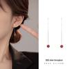 Banyan Tree S925 Silver Vermilion Agate Long Tassel Earrings for Women