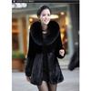 Imitation Fur Coat Women's Clothing Medium and Long Winter Imitation Mink Coat Imitation Fox Fur Collar Mother Clothing Medium and Old