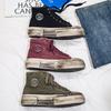 Old Thick-soled High-top Dirty Canvas Shoes Men's New Spring and Autumn Casual Men's Shoes Board Shoes Soft-soled Shoes Trendy Shoes