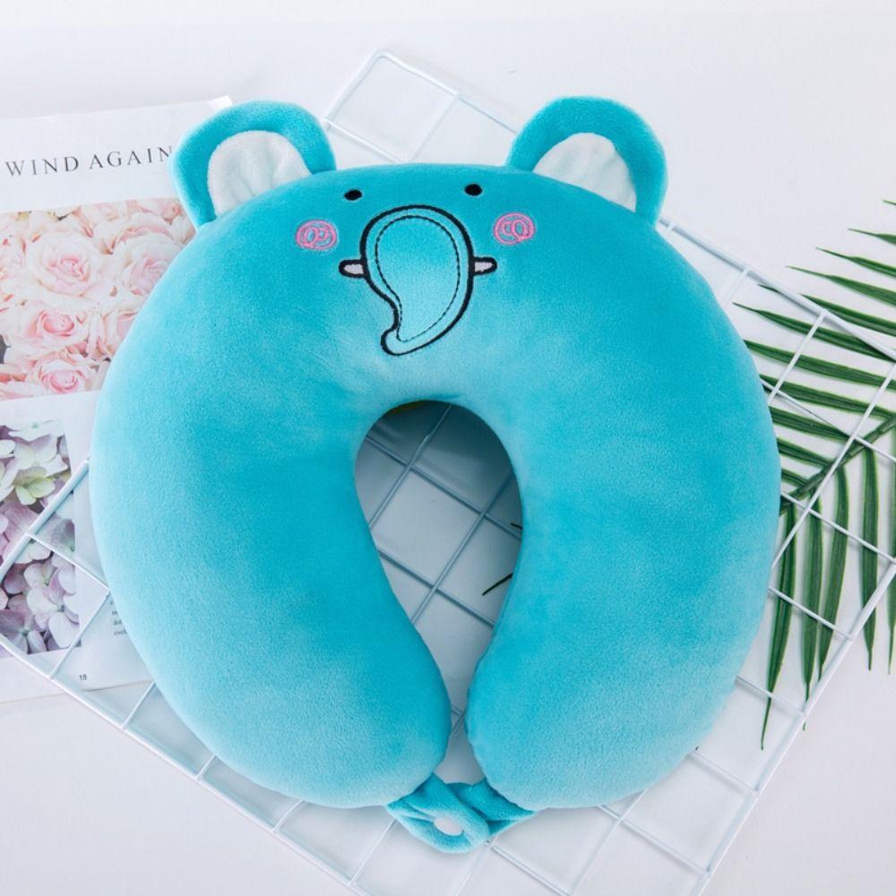 Portable Children Outdoor Travel Pillow Short Plush Flight Neck Pillow U-shaped Pillow