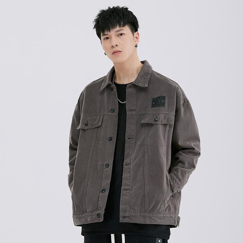 Retro Tooling Long Sleeve Jacket Trendy Brand American Retro Printed Jacket Top Versatile Loose Casual Shirt Men'S