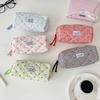 Large Capacity Fruit Cherry Pencil Bag Single Layer Cloth Plaid Pen Bag School Office