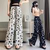 Oversized Lazy Storm Dot Casual Pants Women's Summer Thin High Waist Loose Slim Cool Pants Wide Leg Pants