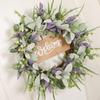 Artificial Flower Wreath Spring Summer Floral Garland Wall Hanging Ornament for Shelf