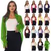 Women's Long Sleeve Shrug Cardigan Sun Protection Bolero Chiffon Wraps Pleated Shawl