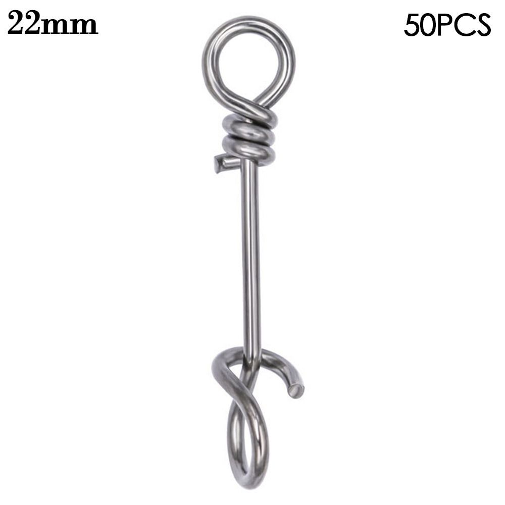 50Pcs Hot Fastach Stainless Steel Fishing Connector Rolling Swive Solid Rings Swivels Snap