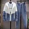2023 Men's Spring and Autumn New Casual Work Suit Long Pants Sports Coat Two Piece Set