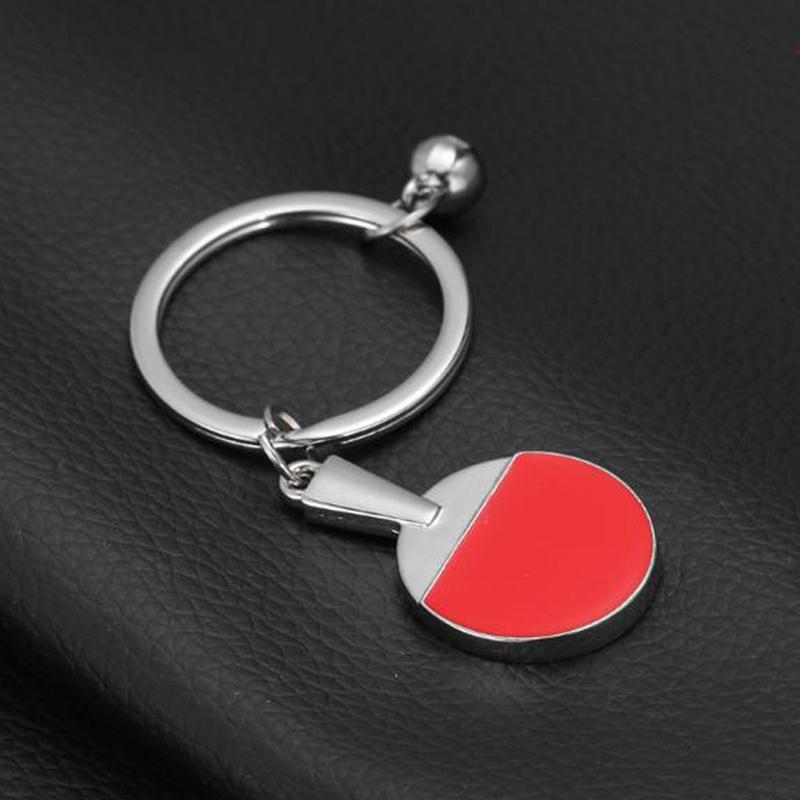 Novelty Creative Sport Table Tennis Racket Keychain Metal Key Ring Holiday Souvenir Keychain Gift