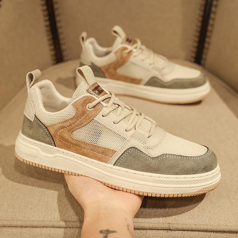 New Men Sneakers Ice Silk Flat Shoes Fashion Breathable Retro Training Shoes Athletics Sport Casual Shoes Student Footwear