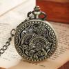 Butterfly Dragonfly Flip Retro Copper Mechanical Pocket Watch