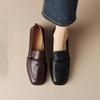 Классические лоферы женские из натуральной коровьей кожи, туфли с квадратным носком, слипоны, ретро, женские повседневные удобные туфли ручной работы