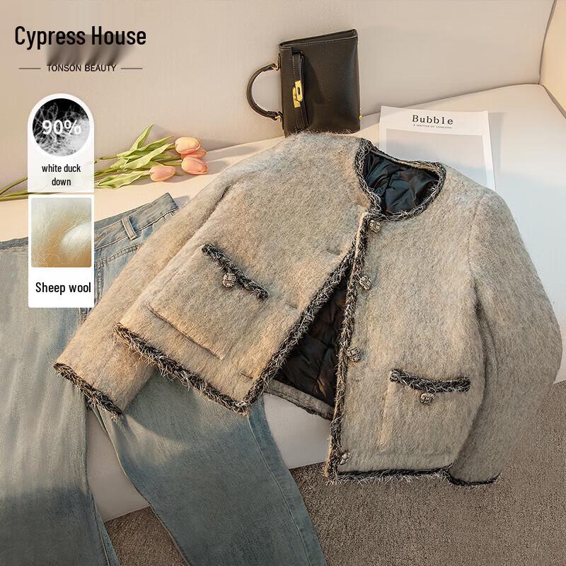 Women's Elegant Wool Blend Down Jacket