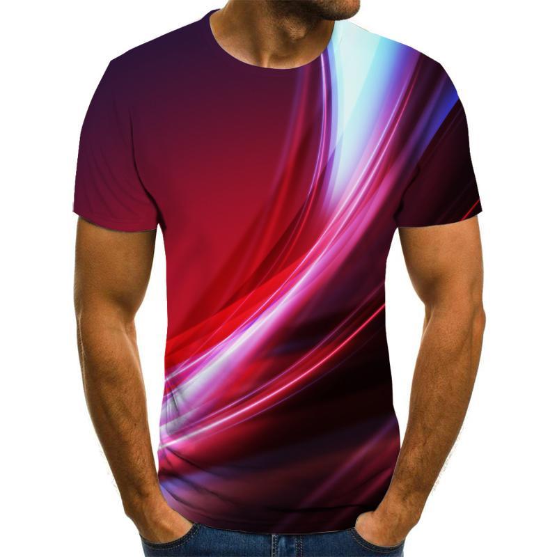 Three-dimensional Graphic T-shirt Casual Lattice Tops 3D Men's T-shirt Summer T-shirt Men's O-neck Shirt Plus Size Streetwear