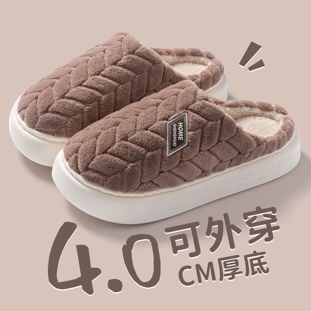 2024 Cozy Thick Cotton Slippers: Women's Autumn/Winter, Men's Cute Warm Non-Slip, Plus Velvet Comfort