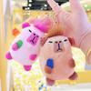 Long-Haired Capybara Plush Keychain – Cute & Quirky Buddhist Style Hair Comb Pendant