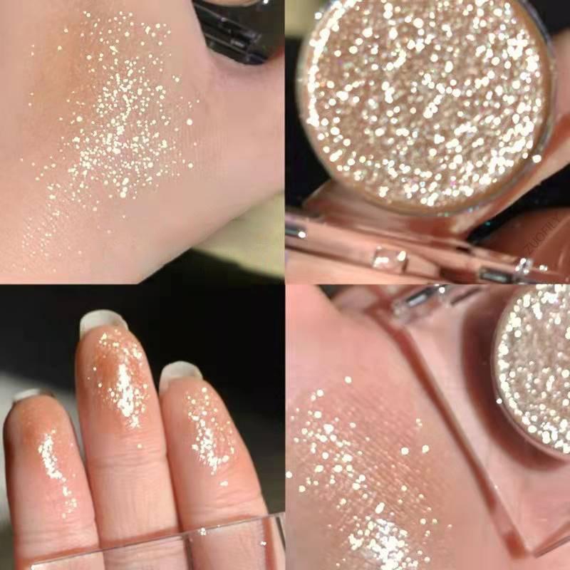Eyeshadow Tray Fine Shimmer Pearlescent Waterproof Sleeper Silkworm Contouring Eyeshadow Natural Highlight Brightening Long-lasting Set Makeup