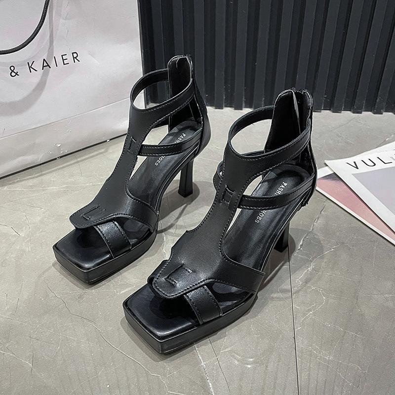 2024 New Summer Women FemaleLeisure Hollow Out Thick Soled Shoes Sexy High Heels Sandals Outdoor Romanesque Fashion Pumps