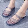Cheap Crystal Jelly Slippers Women Transparent Cut-outs Shoes 2025 Outdoor Casual Slipper Home PVC Slides Shoes