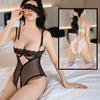 Sexy Lingerie Sexy Perspective Lace Steel Ring Gathering Uniform Seduction Passion Open Crotch Onesie Woman