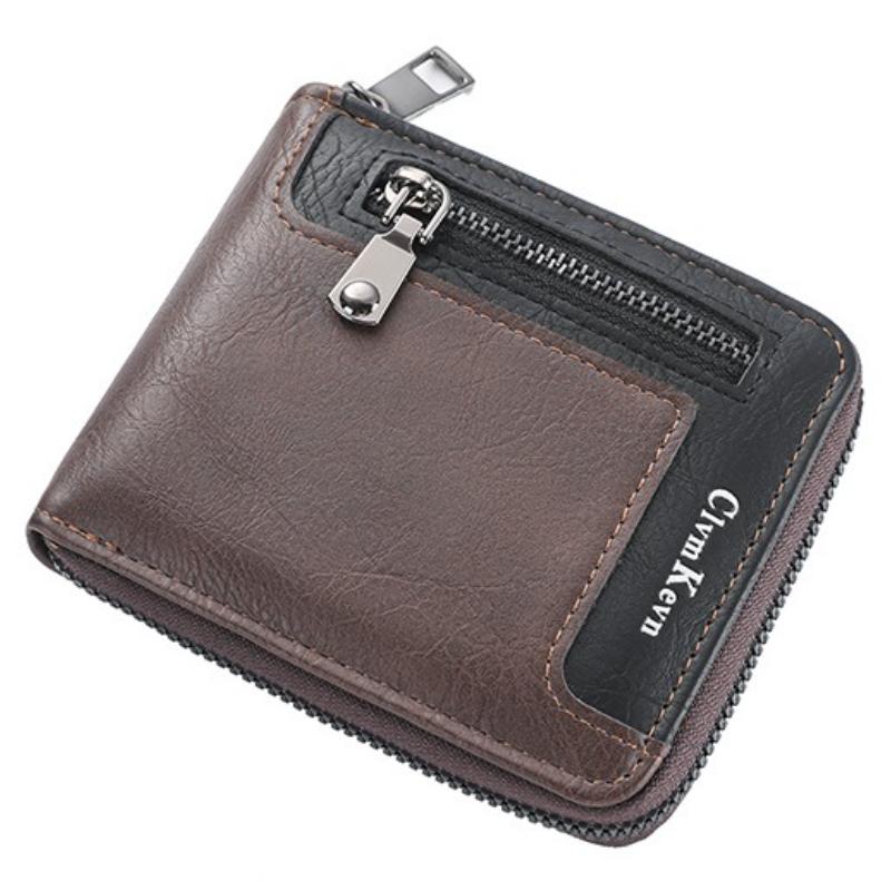 Multi Card Fashion PU Leather Man Wallet High Quality Classic Wallet Large Capacity Men Short Bifold Wallet with Coin Bag Zipper