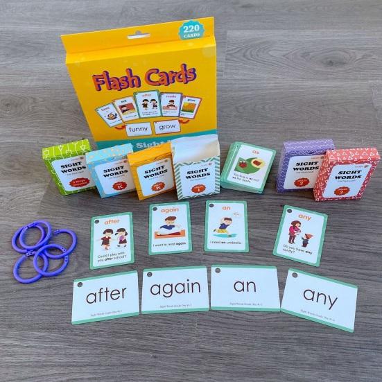 1 Set Sights Words Flash Cards Alphabet ABC English Words Spelling Preschool Learning