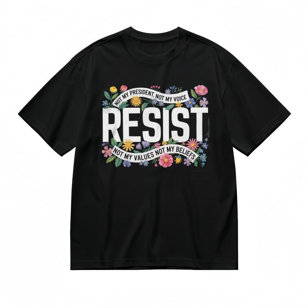 Women's Trend Breathable Classic T-Shirt Pink Yellow Floral Graphic Design Tee